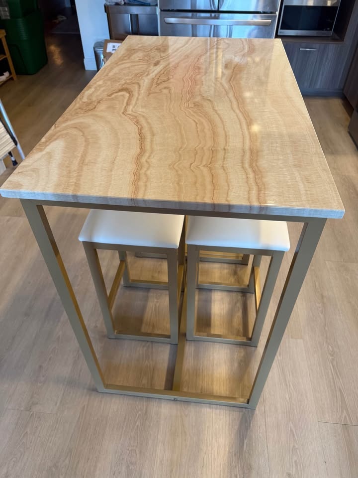 Wayfair 2 Person Dining Set - White & Gold - Moving Sale - photo 3