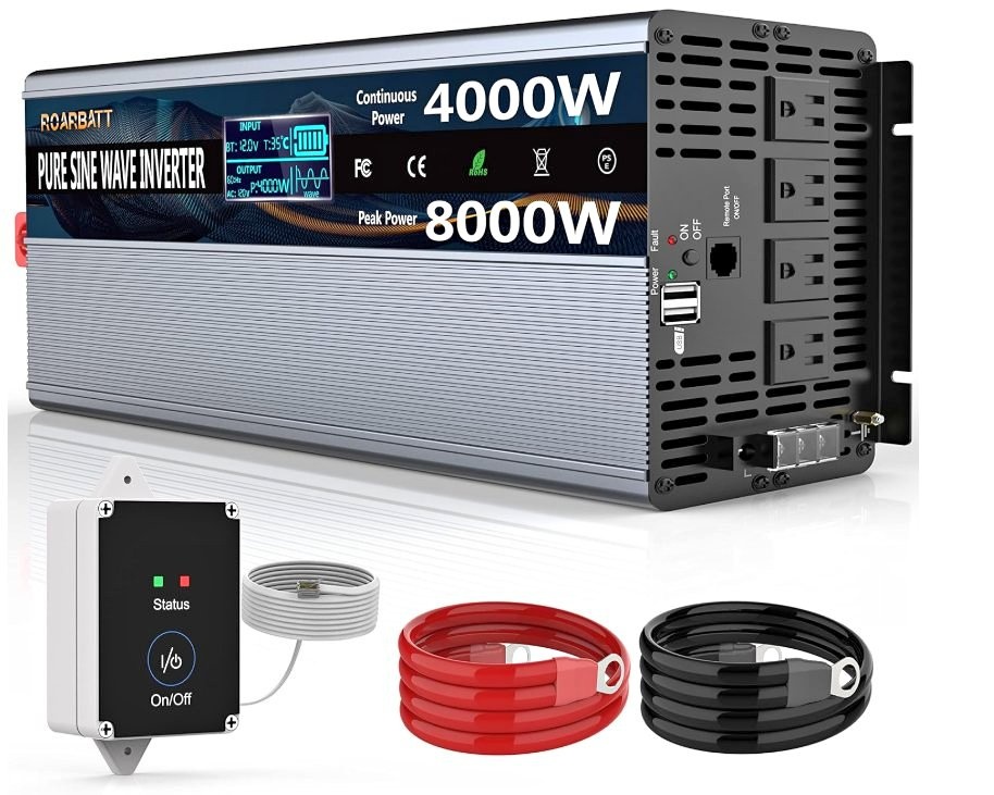 Pure Sine Wave Power Inverter 4000W 12V DC to AC 110V/120V