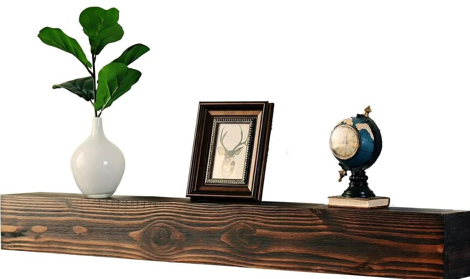 WELLAND 48" Fireplace Mantel Shelf - Real Wood