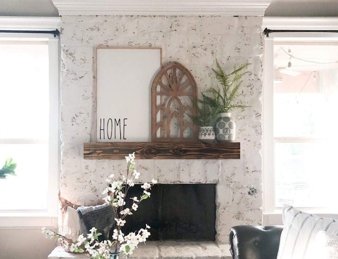 WELLAND 48" Fireplace Mantel Shelf - Real Wood - photo 3