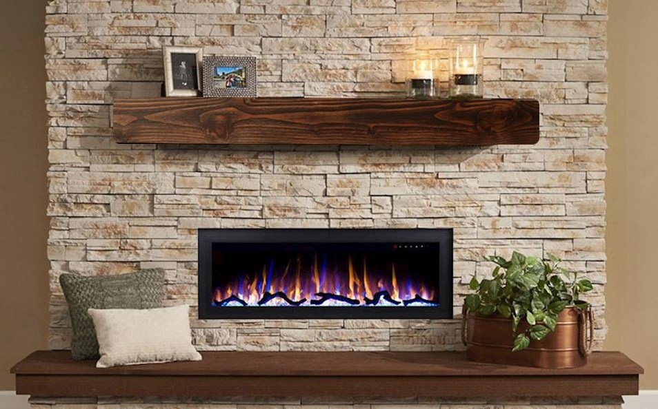 WELLAND 48" Fireplace Mantel Shelf - Real Wood - photo 4