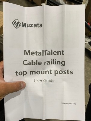 Level Drill Aluminum Cable Railing Post 36"X2"x2" Top Mount - photo 2