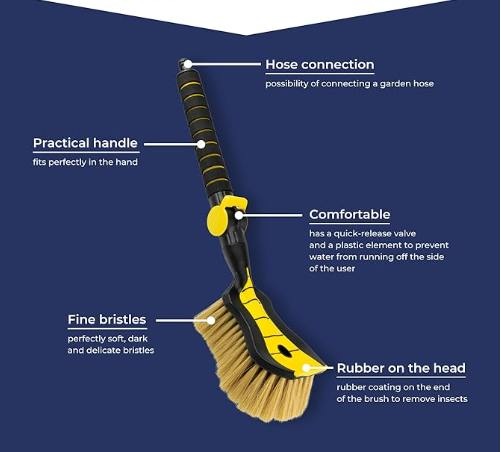 Auto Car Wash Brush with Hose Attachment, Soft Bristle - photo 2