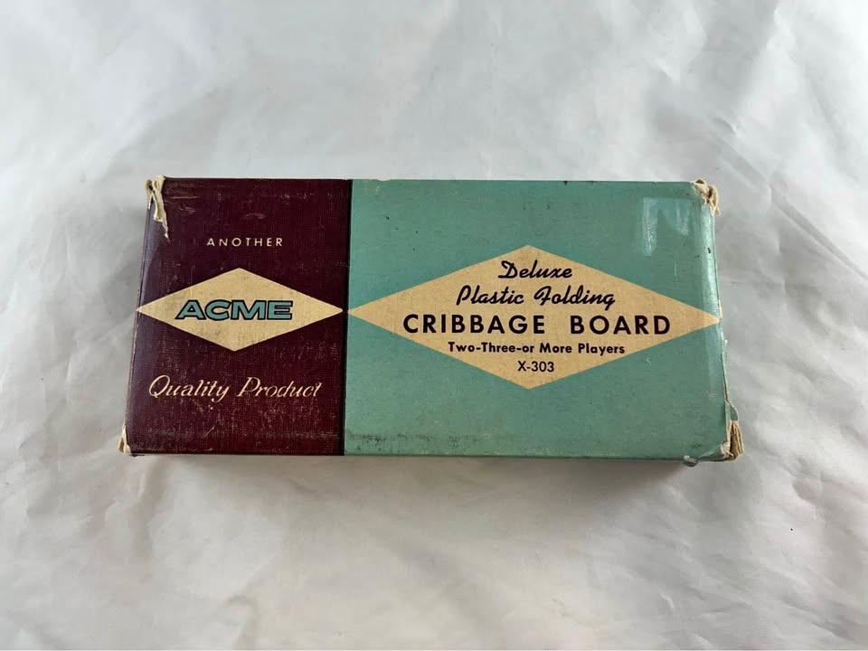 Vintage ACME Deluxe 3 Lane Cribbage Board