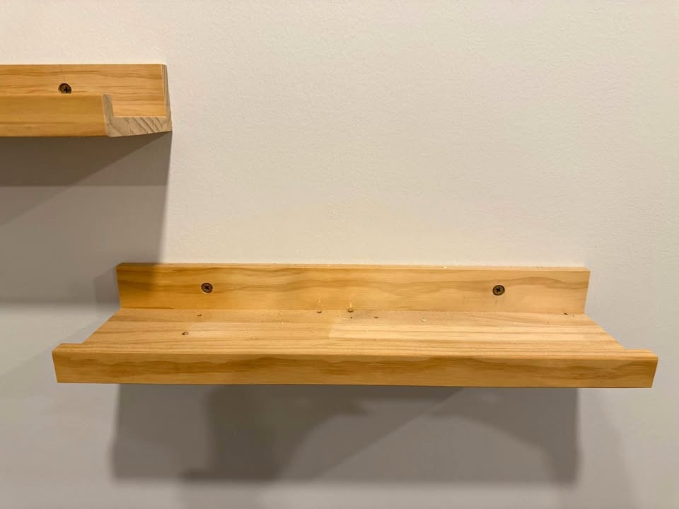 MOVING SALE Wooden floating shelves
