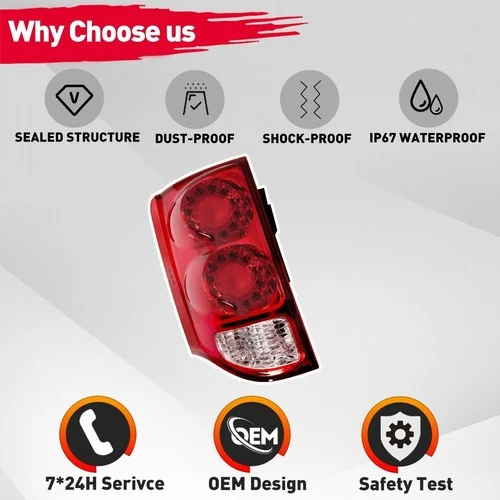 Left Driver Side LED Tail Light for 2011-2020 Dodge Grand Carava - photo 4