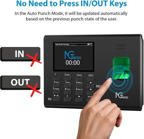 NGTeco Time Clock for Small Business, WiFi Fingerprint - photo 4