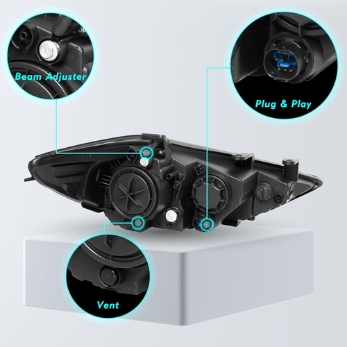 Hyundai Elantra Headlights 17-18 Black Housing - photo 2