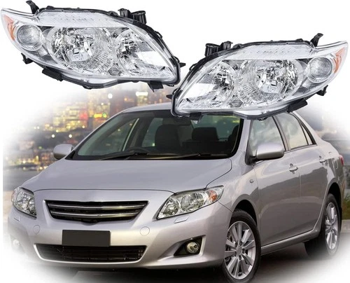 Driver & Passenger Headlights for 09-10 Toyota Corolla