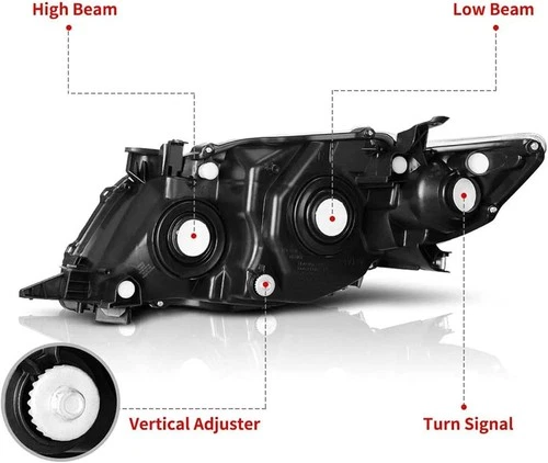 Driver & Passenger Headlights for 09-10 Toyota Corolla - photo 5