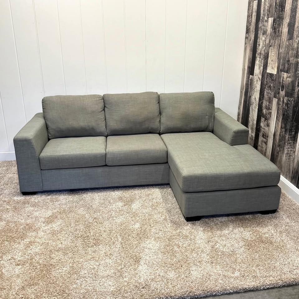 Clean Light Grey Sectional Couch – Great Everyday Size