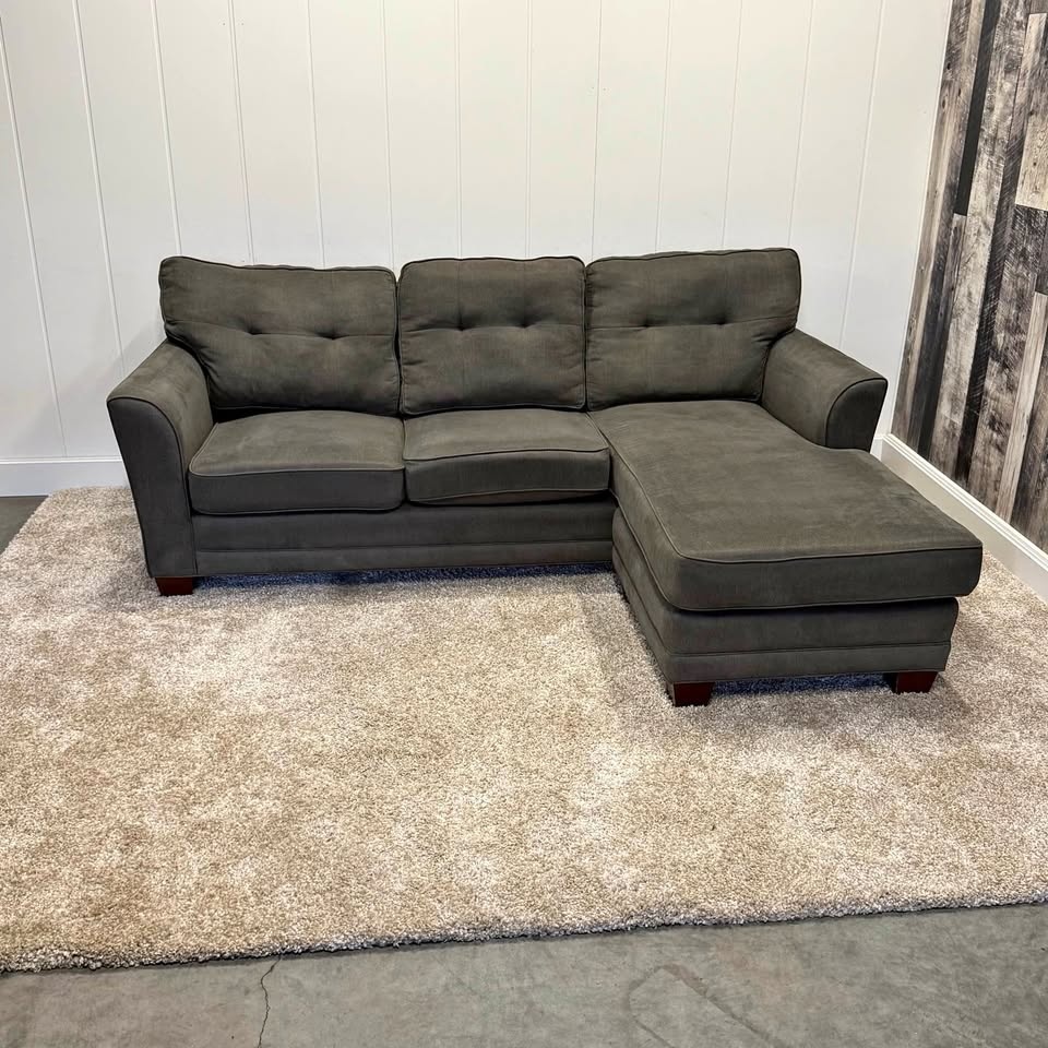 Charcoal Grey Sectional with Reversible Chaise
