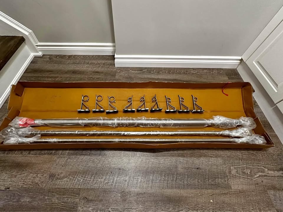 Pottery Barn Curtain Rods w/ Glass Finials (Antique Pewter)