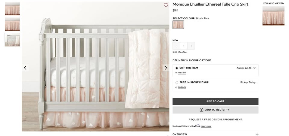Pottery Barn Kids Monique Lhuillier Crib Bedding Set - photo 5