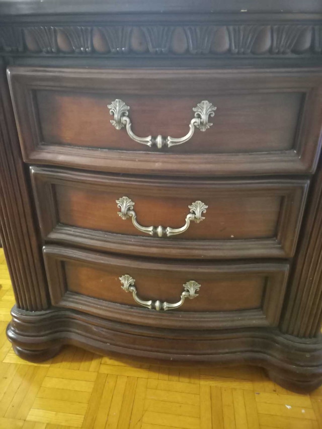 Wooden Nightstand with 3 Drawers
