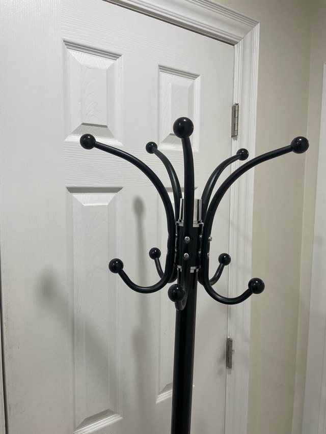 68" Tall Black Coat Stand with Marble Base - photo 2