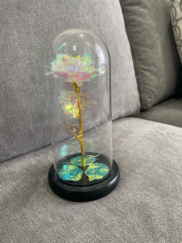 Rose in Glass Dome with LED Light - photo 5