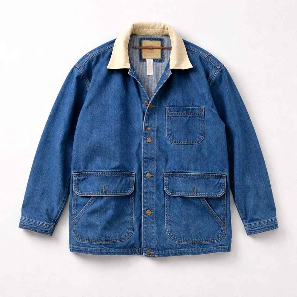 Vintage Denim Chore Coat. Insulated. Men's Oversize Med. Fits L.