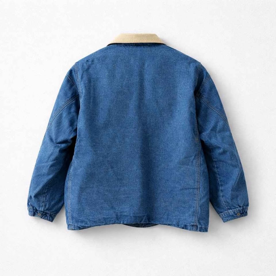 Vintage Denim Chore Coat. Insulated. Men's Oversize Med. Fits L. - photo 3