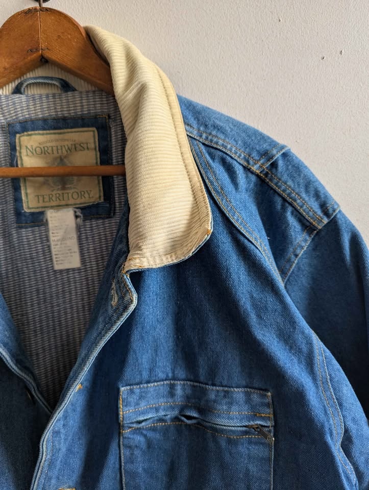 Vintage Denim Chore Coat. Insulated. Men's Oversize Med. Fits L. - photo 4