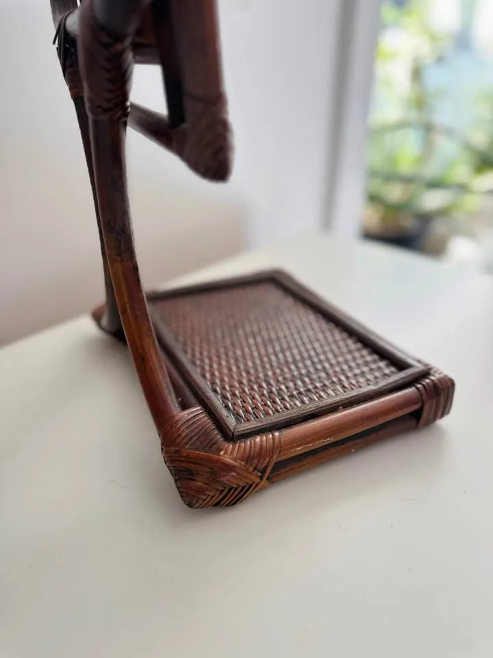 Vintage Bamboo Rattan Vanity Mirror Boho Decor image indicator(6)