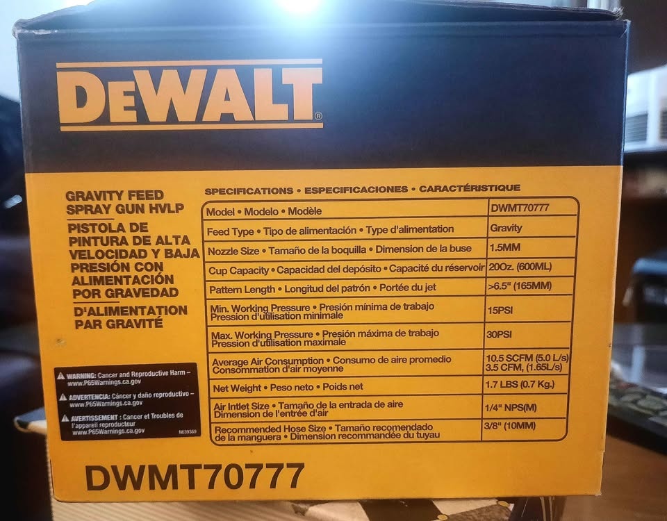 DeWalt Gravity Feed Spray Gun HVLP - photo 4