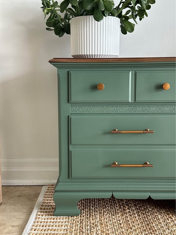 Refinished Green Nightstands - Set of two - photo 2