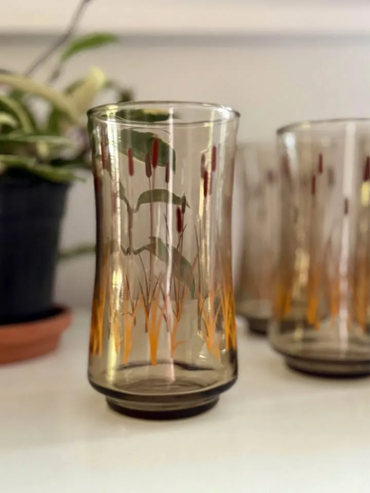 Vintage Libbey Glass Set | Cattail Tumblers (Set of 6) image indicator(2)