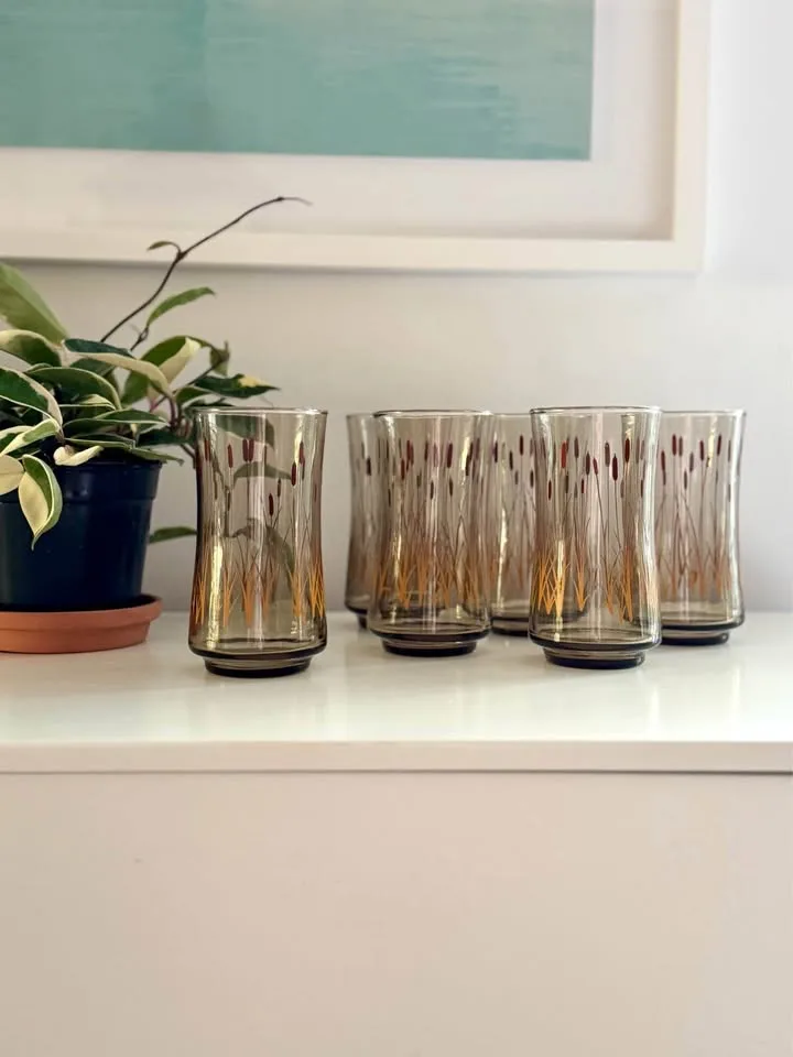 Vintage Libbey Glass Set | Cattail Tumblers (Set of 6) image indicator(3)
