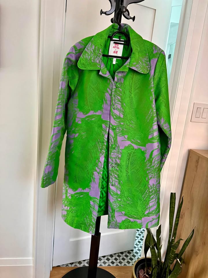 IRIS APFEL x H&M Feather Jacquard Coat Small