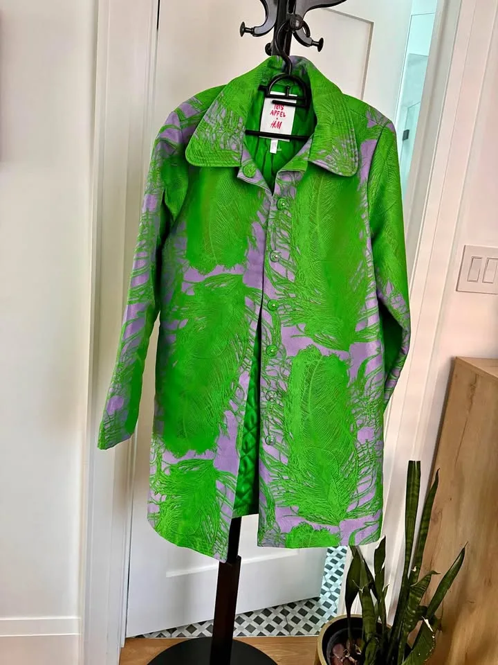 IRIS APFEL x H&M Feather Jacquard Coat Small thumbnail