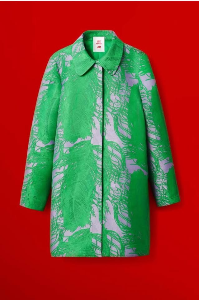 IRIS APFEL x H&M Feather Jacquard Coat Small - photo 4