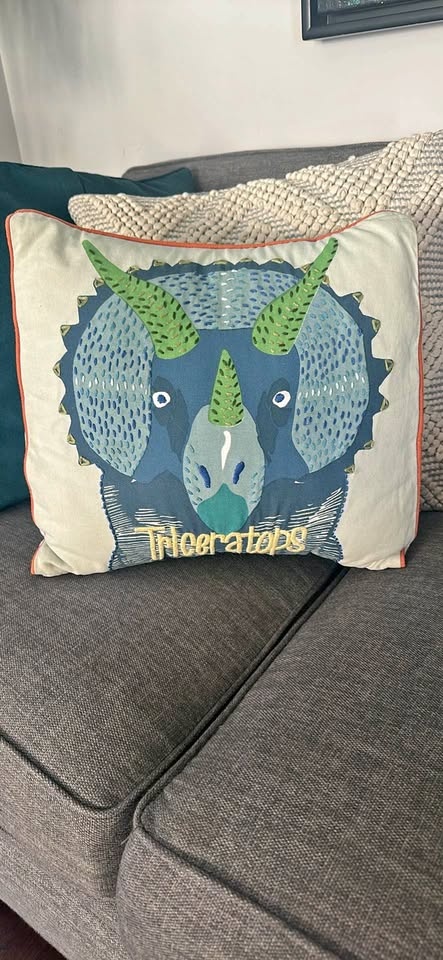 Pottery Barn Dinosaur Pillow & Stuffed Animal