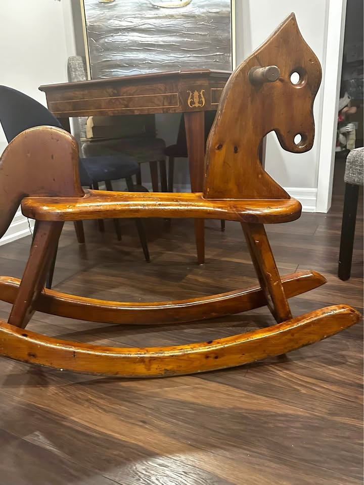 Solid wood rocking horse