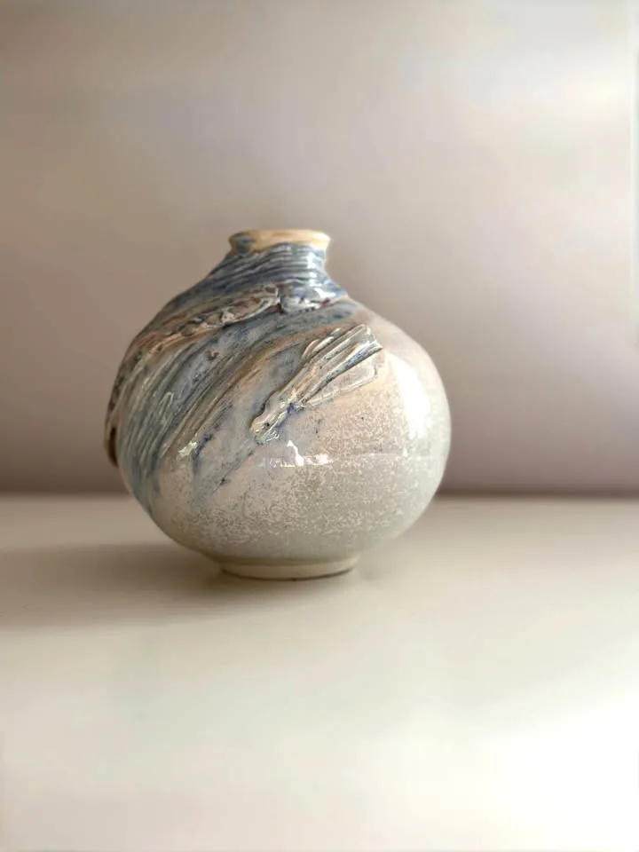 Lovely Handmade Ceramic Vase. Signed Pottery. thumbnail