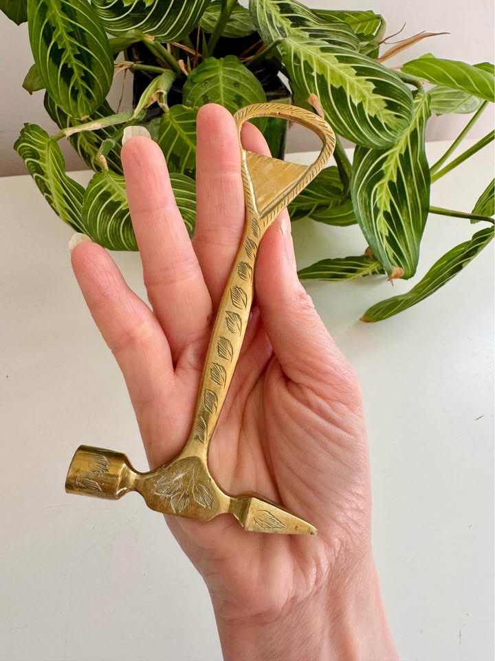 Vintage Brass Bottle Opener with ice pick/toffee hammer - photo 2