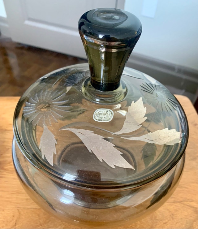 Vintage Bohemia Crystal Candy Jar