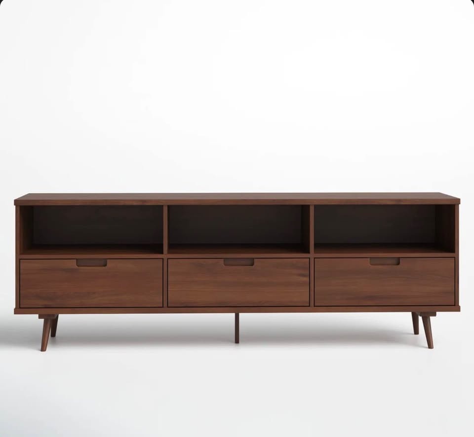 Mid-Century Solid Wood Media Stand - 70" Wide - BRAND NEW - photo 5