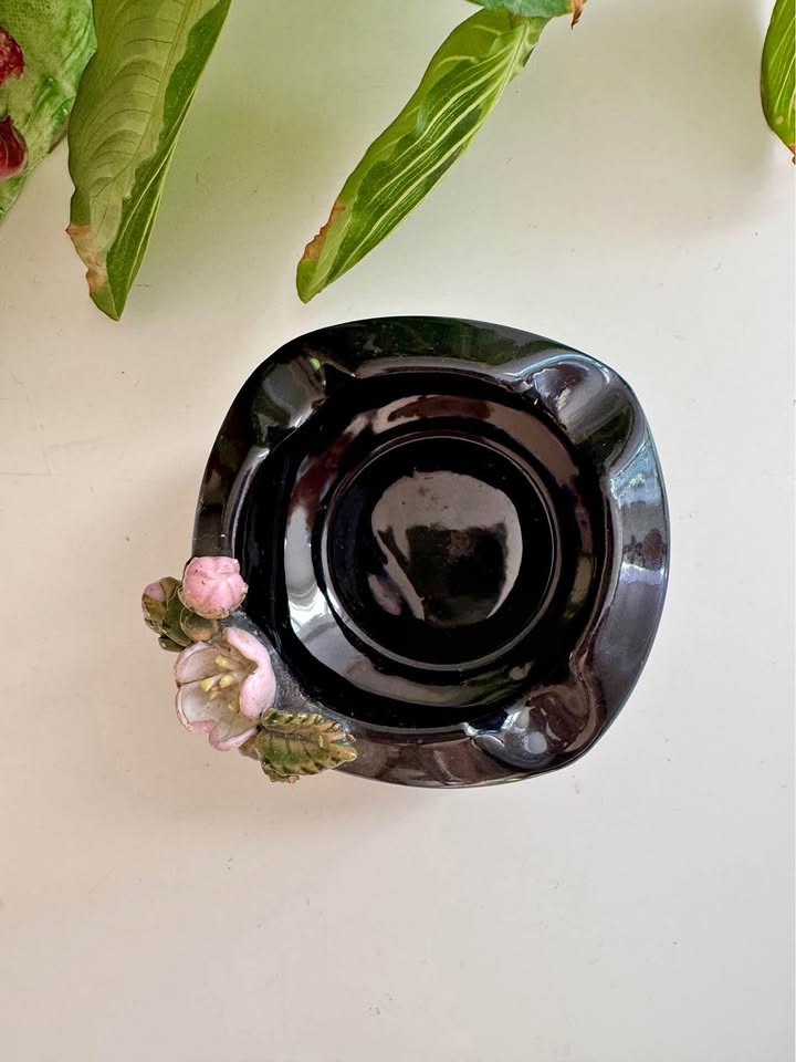 Vintage Ceramic Ashtray/Catch All Floral Design