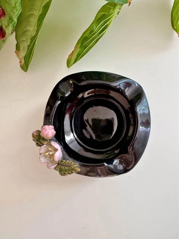 Vintage Ceramic Ashtray/Catch All Floral Design thumbnail
