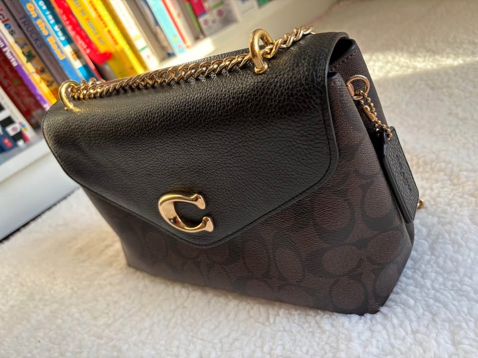 COACH TAMMIE SHOULDER BAG SIGNATURE CANVAS brown black - photo 2