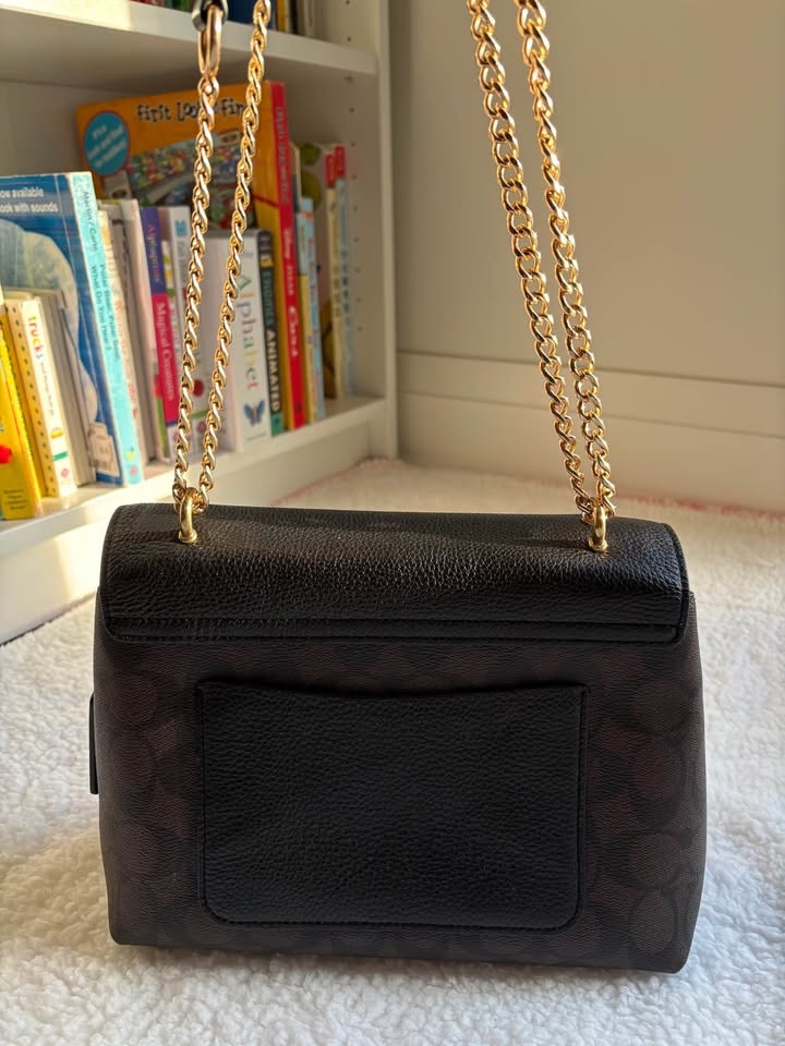 COACH TAMMIE SHOULDER BAG SIGNATURE CANVAS brown black - photo 3