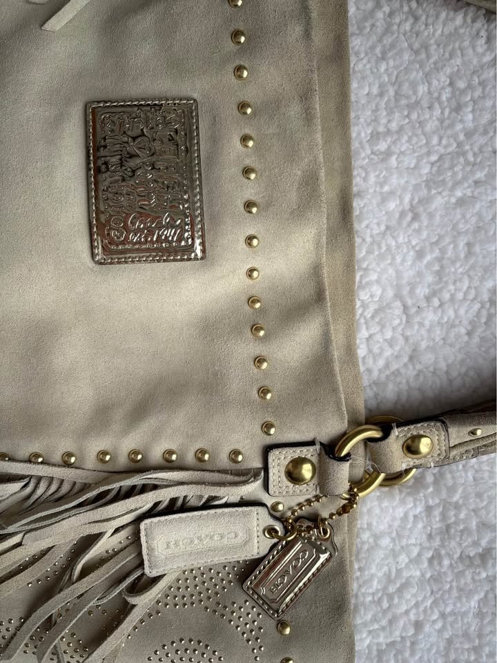 RARE Y2K Coach Poppy 2010 Bella Fringe Suede Shoulder Bag - photo 2