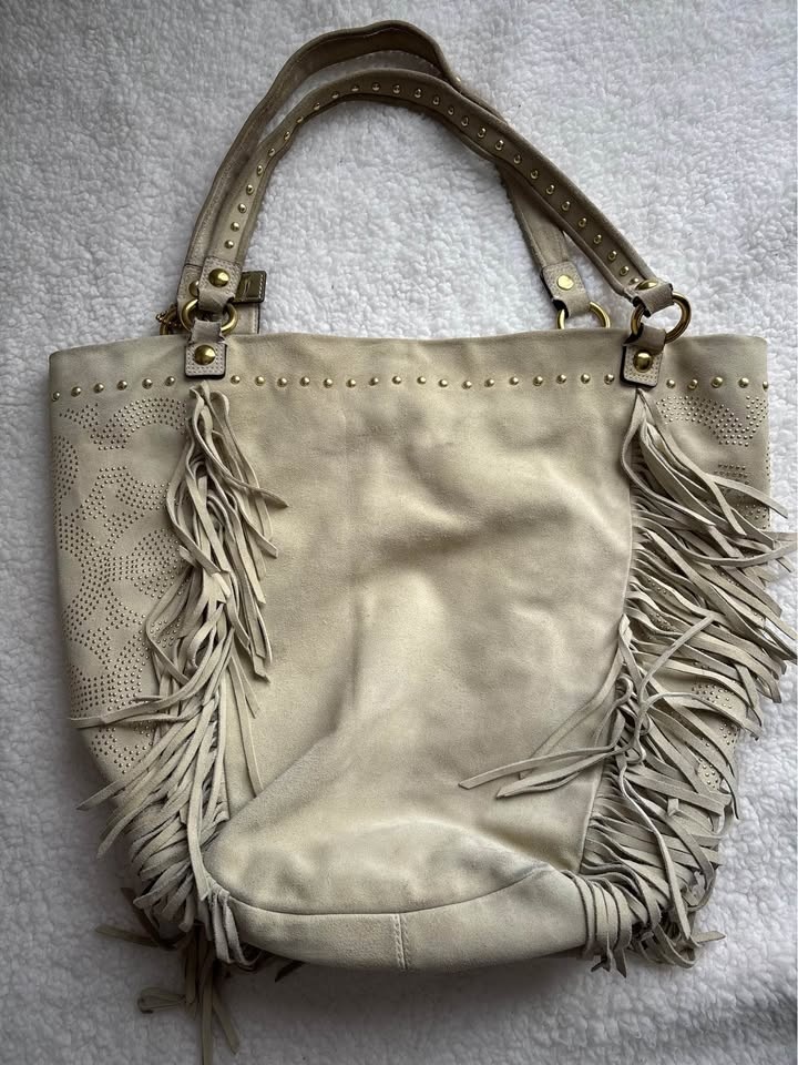 RARE Y2K Coach Poppy 2010 Bella Fringe Suede Shoulder Bag - photo 3