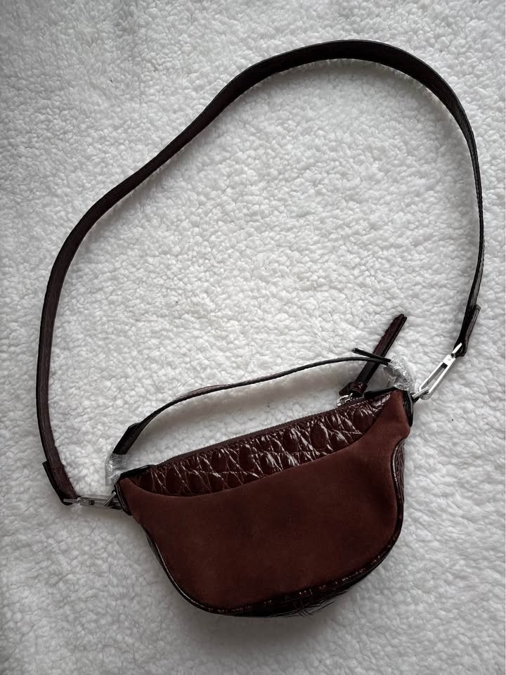 BY FAR Mini Ami Bag - Sequoia Brown Crocodile Embossed - photo 2