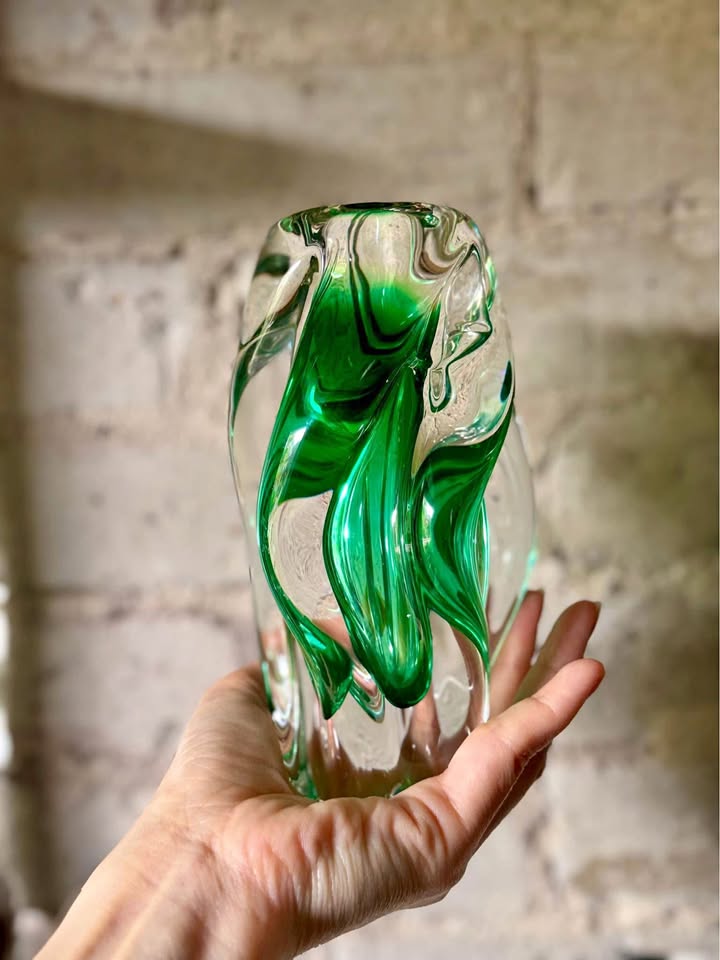 Chribska Art Glass Sommerso Vase Josef Hospodka 1960s
