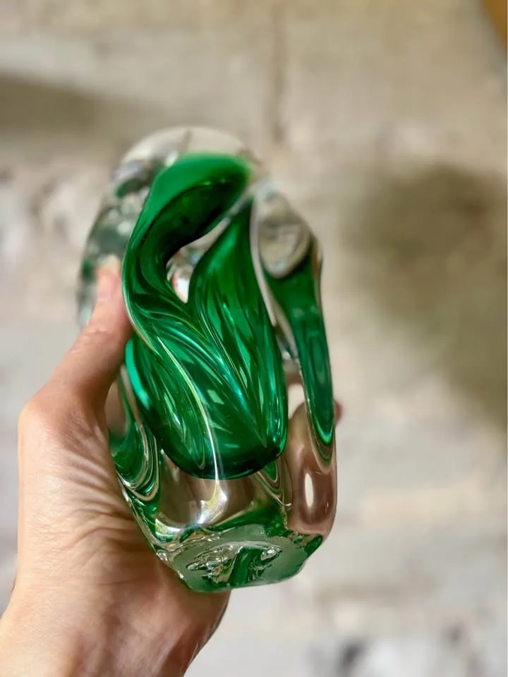 Chribska Art Glass Sommerso Vase Josef Hospodka 1960s image indicator(4)