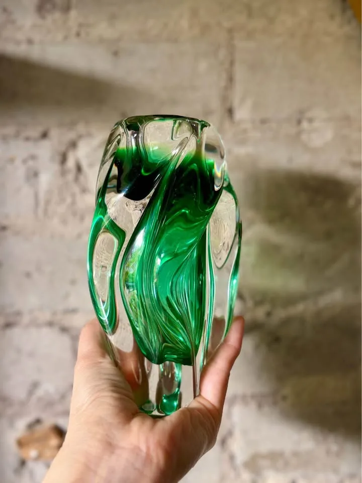 Chribska Art Glass Sommerso Vase Josef Hospodka 1960s image indicator(6)