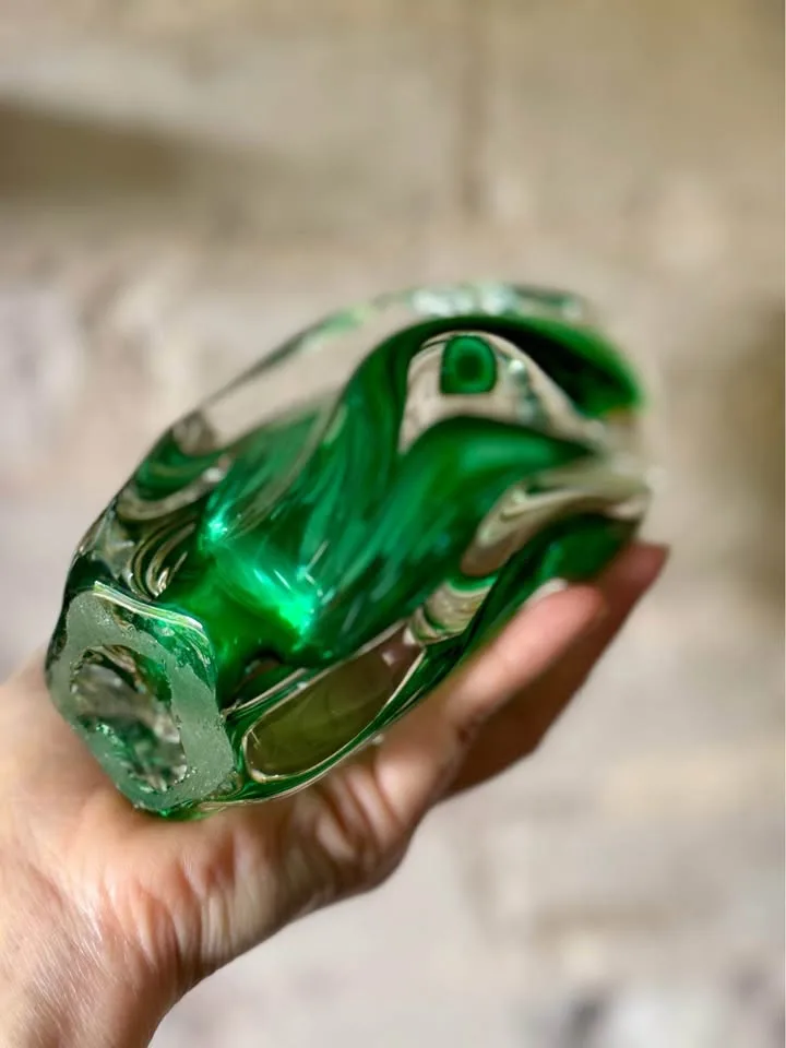 Chribska Art Glass Sommerso Vase Josef Hospodka 1960s image indicator(7)