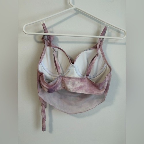 Purple Floral Ruched Swimwear Bikini Top & Skirt Set - photo 3